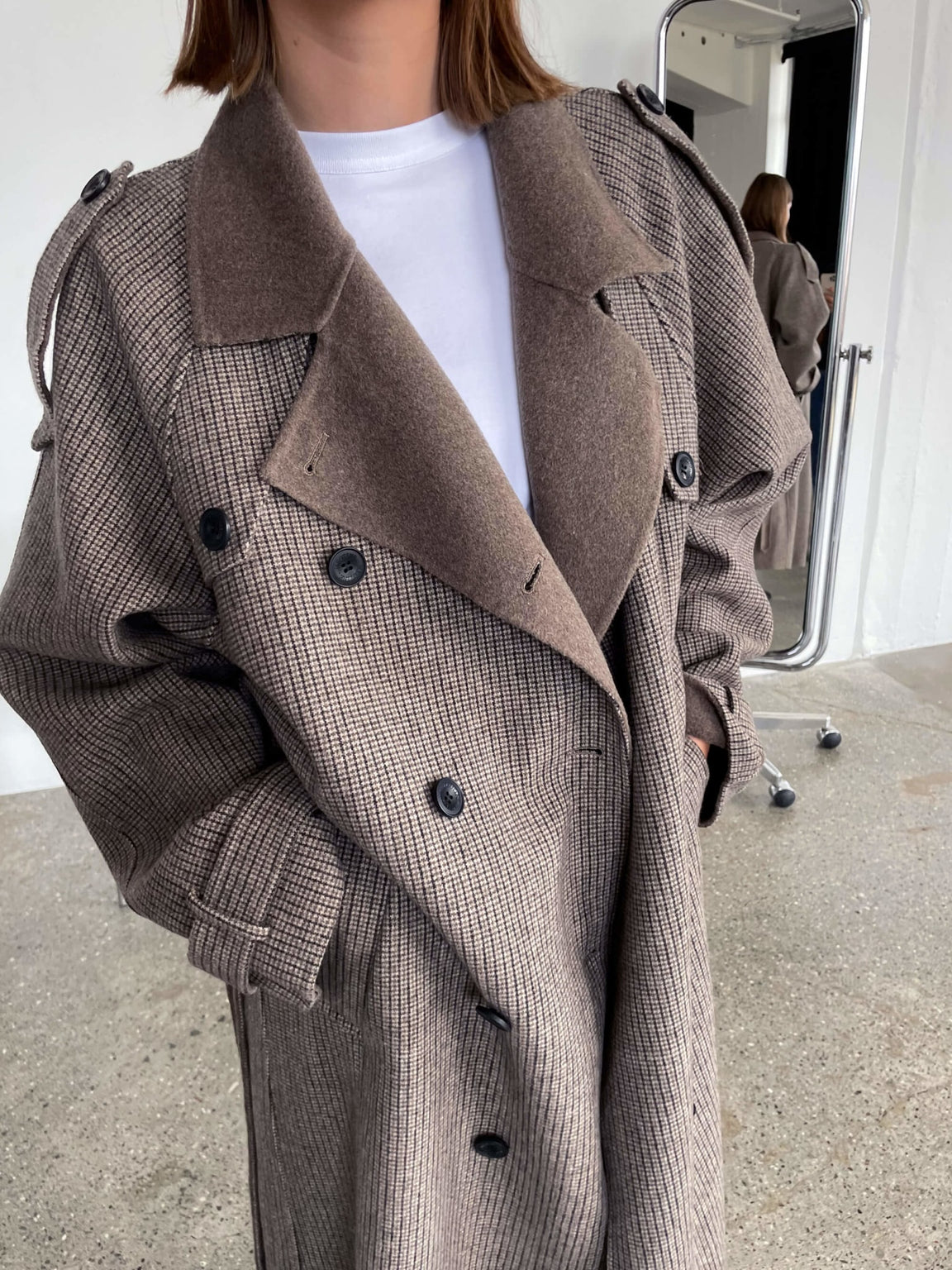 JOHN COAT CHECKED - BEIGE