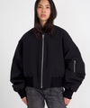 KIAN CANVAS BOMBER JACKET - BLACK