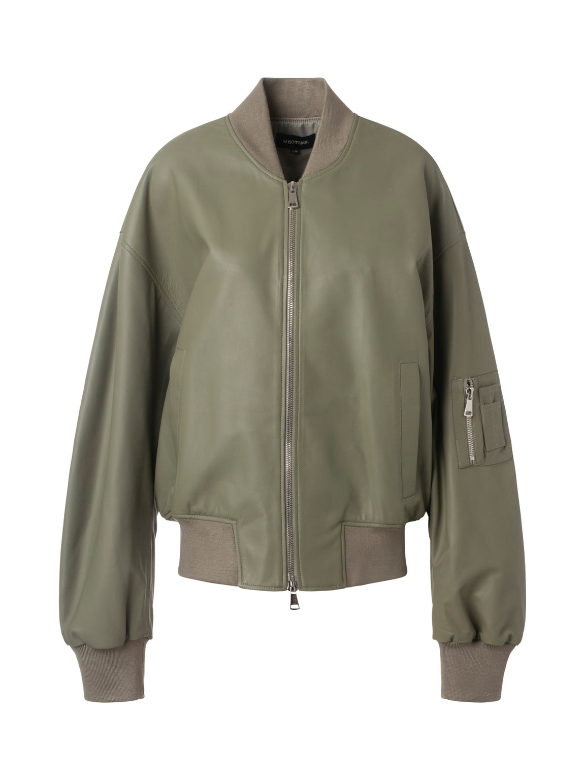 BIANCA LEATHER BOMBER  - GREEN