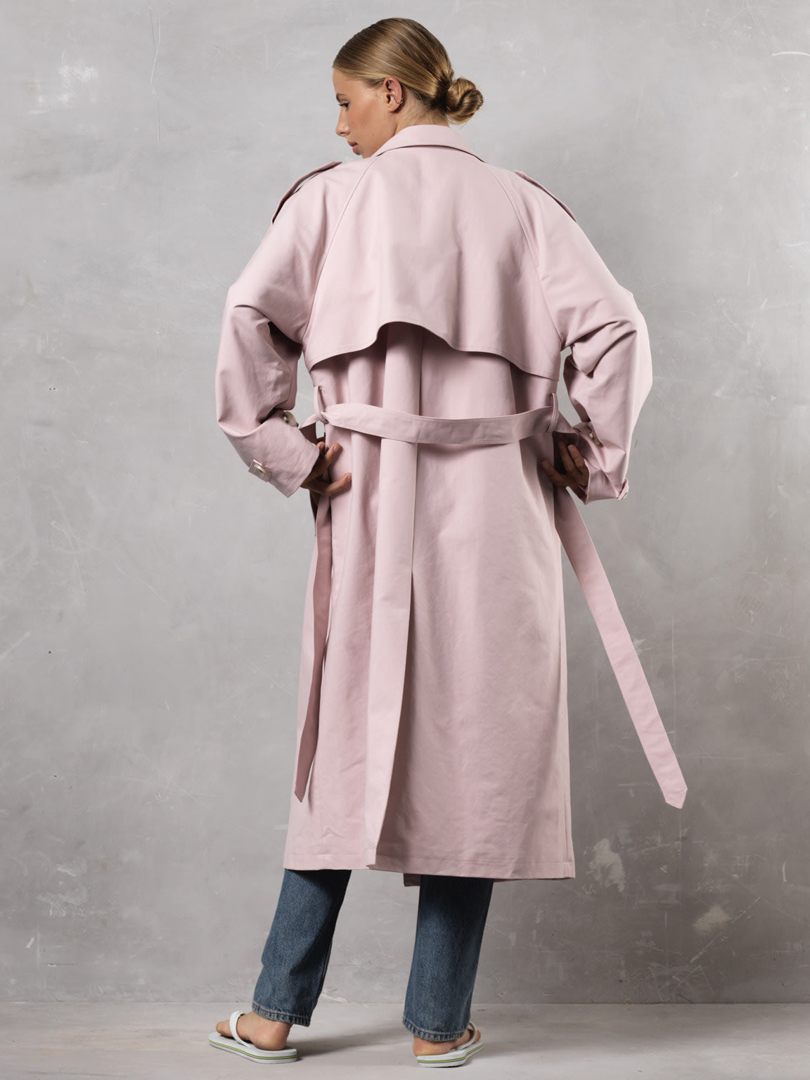 BOBBY CANVAS TRENCHCOAT - LIGHT PINK